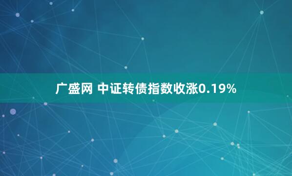 广盛网 中证转债指数收涨0.19%